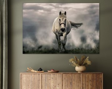 Paard in een Storm van Art By Dominic