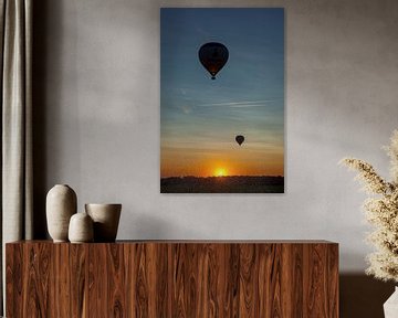 Ballooning at sunset by Elly Damen