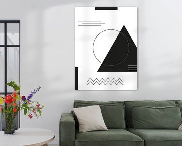 Formes géométriques en noir et blanc sur MDRN HOME