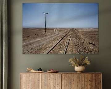 Railway through the Farallon de Tara desert in chili by Tjeerd Kruse