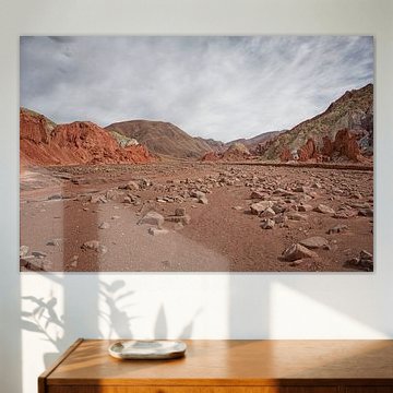 View of the oasis around the course of Rio San Pedro, San Pedro de Atacama, Chile