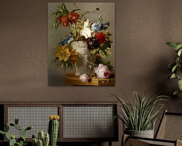 Een arrangement met bloemen, Georgius Jacobus Johannes van Os...
