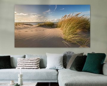 Dune with marram grass and traces of birds by Jenco van Zalk