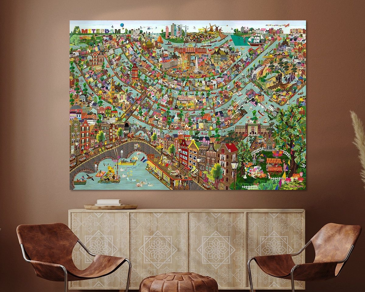 Voorbeeld van het werk in een kamer