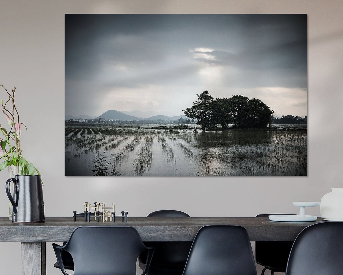 Voorbeeld van het werk in een kamer