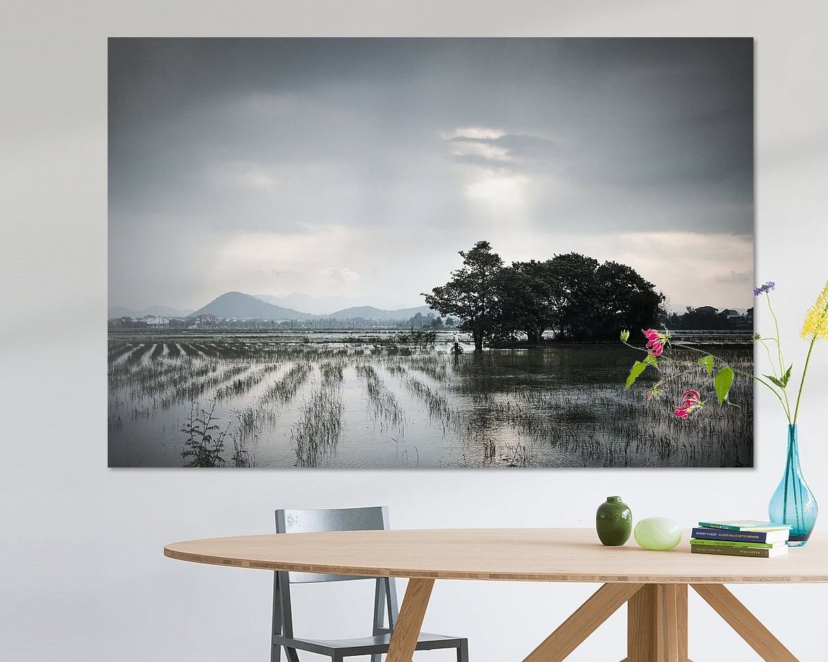 Voorbeeld van het werk in een kamer
