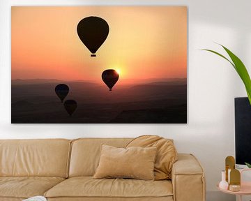 Zonsopkomst in de luchtballon (Cappadocië) van Renzo de Jonge