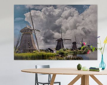 Thème, Mills, Kinderdijk, Pays-Bas sur Maarten Kost