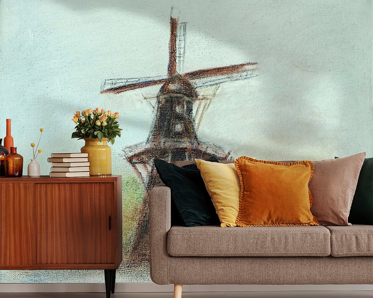 Voorbeeld van het werk in een kamer