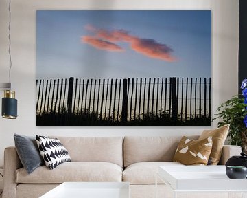 Pink cloud behind the fence by Mark Bolijn