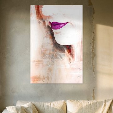 Face of a woman in White / Earth tones