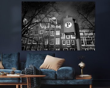 Amsterdam-Fassaden (schwarz-weiß)