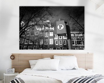 Urban / Street scene Amsterdam (zwart-wit) van Rob Blok