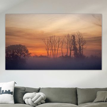 Nebliger Sonnenaufgang