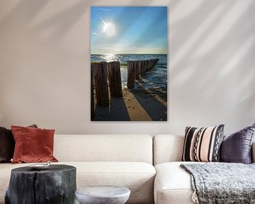 Wooden groynes at the North Sea by Claudia Evans