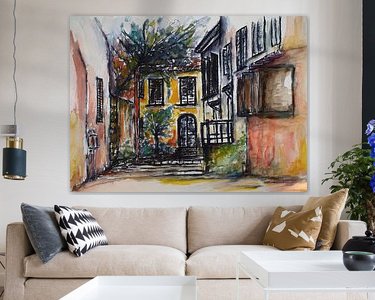 Voorbeeld van het werk in een kamer