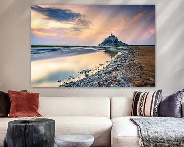 The medieval abbey church Mont Saint-Michel in Normandy, France by Gijs Rijsdijk