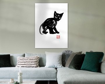 schwarze Katze von Péchane Sumie