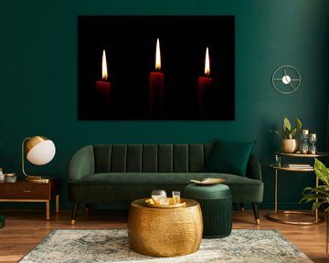 Three red candles by MSP Canvas