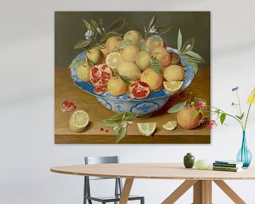 Stilleven met citroenen, sinaasappels en een granaatappel, Jacob van Hulsdonck