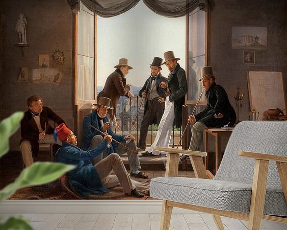 Voorbeeld van het werk in een kamer