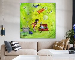 Voorbeeld van het werk in een kamer