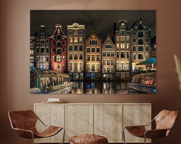 Damrak Amsterdam in kleur van Michiel Buijse