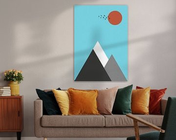 Abstract Mountain Landscape Poster - Scandinavian Wall Decoration