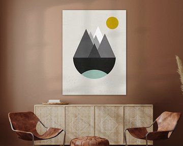 Abstract Retro Mountain Landscape Poster - Nordic Wall Decoration