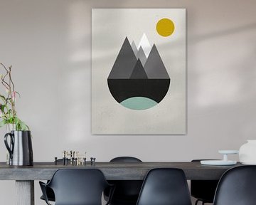 Abstracte Retro Berglandschap Poster - Noordse Wanddecoratie van MDRN HOME