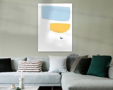 Vrijheid - grafische illustratie met lucht, licht, vogel, lucht, licht van Kim Karol / Ohkimiko