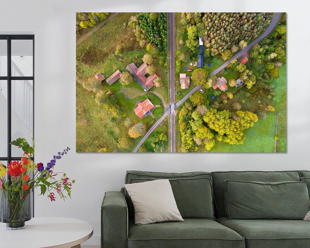 Voorbeeld van het werk in een kamer