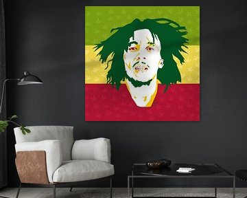 Bob Marley, King of Reggea van Jarod Art