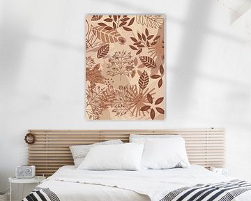 Autumn Leafs Illustration - Abstract Wall Decoration by MDRN HOME