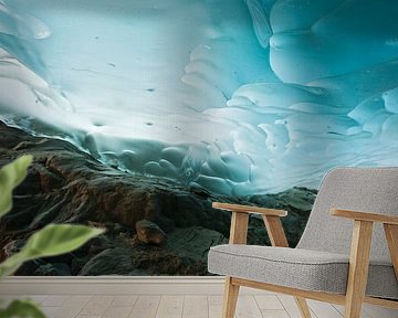 Blue ice inside Aletsch Glacier by Nature in Stock