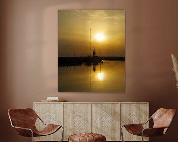 Sonnenuntergang im Harlinger Hafen