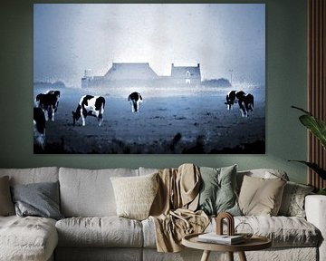 Ameland Nachbarschaftslandschaft mit abstrakten Kühen