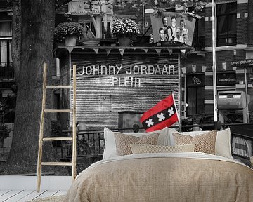 Flag of Amsterdam at the Johnny Jordaan Square in Amsterdam by Pascal Lemlijn