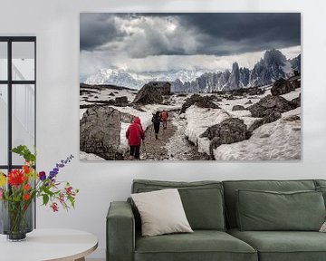 La promenade près de Tre Cime Di Lavaredo, Dolomites Italie