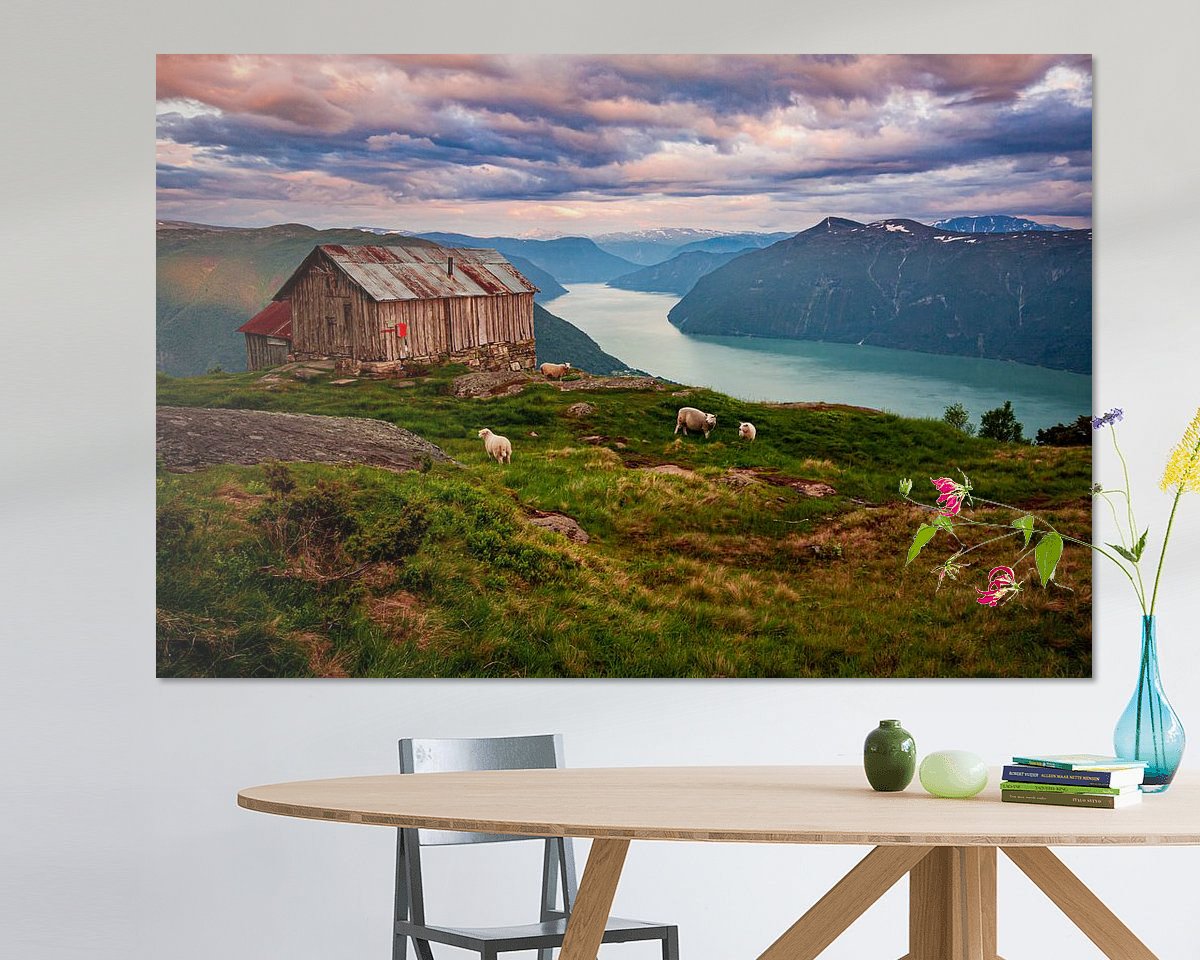 Voorbeeld van het werk in een kamer