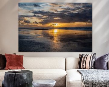 Sunset on the beach of Vlieland by Ingrid Aanen