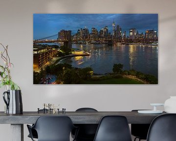 Lower Manhattan with One World Trade Center & Brooklyn Bridge. by Tubray