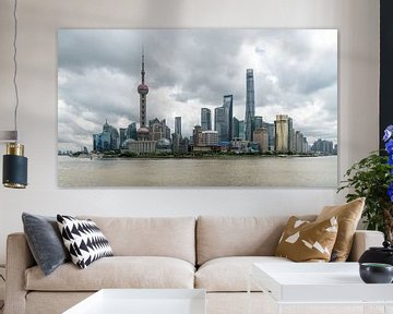 Skyline of Shanghai, Bund, World Financial Center, Oriental Pearl Tower in Shanghai, China by Tubray