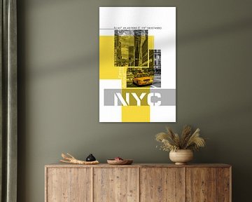 Poster Art NYC Fifth Avenue | jaune