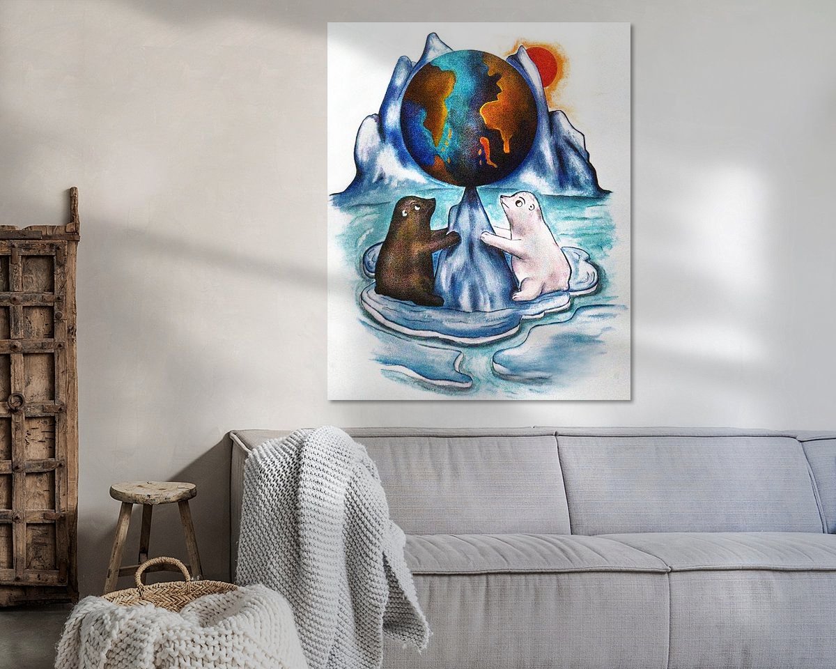 Voorbeeld van het werk in een kamer