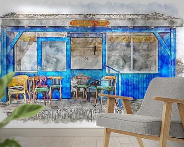 Voorbeeld van het werk in een kamer
