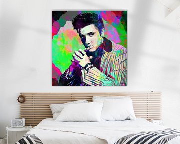 Elvis Presley Abstract Portret van Art By Dominic