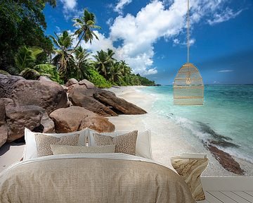 Tropical beach on the Seychelles by Krijn van der Giessen