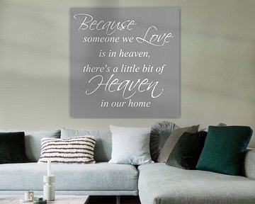 Tekst | Because someone we love | Grijs van Sandra Hazes