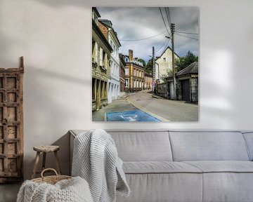 Französisches Dorf Normandie Straßenszene